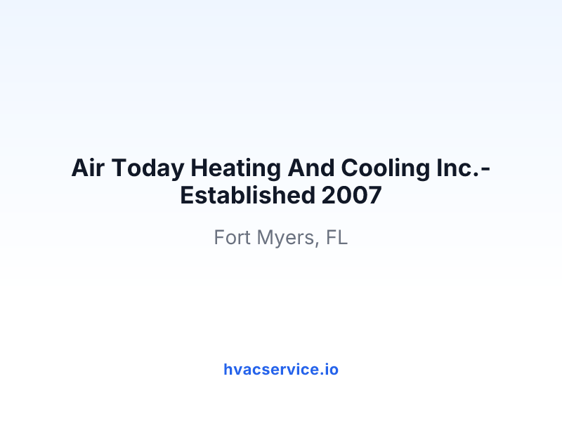 Air Today Heating And Cooling Inc.-Established 2007