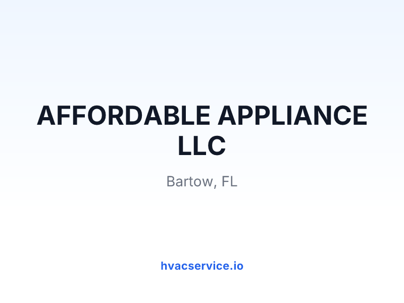 AFFORDABLE APPLIANCE LLC