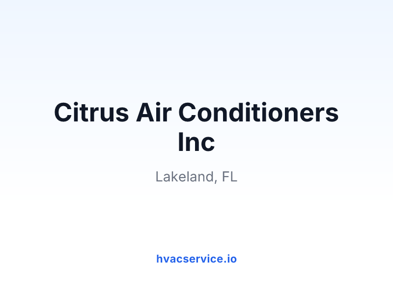 Citrus Air Conditioners Inc