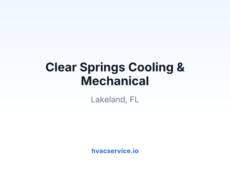 Clear Springs Cooling & Mechanical
