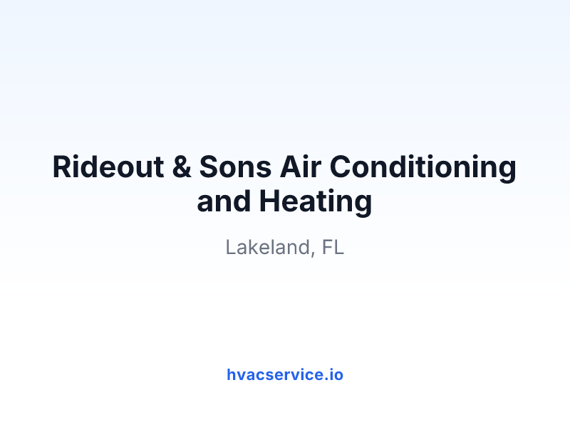Rideout & Sons Air Conditioning and Heating