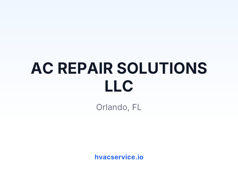 AC REPAIR SOLUTIONS LLC