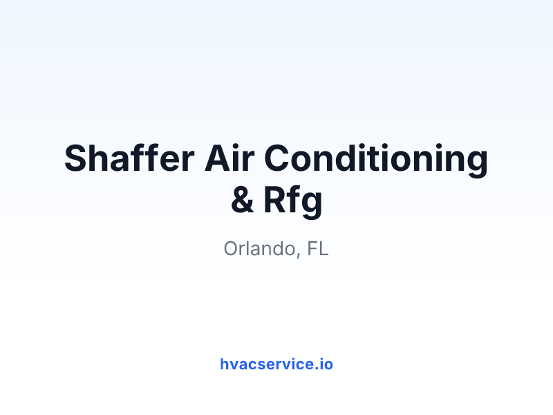 Shaffer Air Conditioning & Rfg