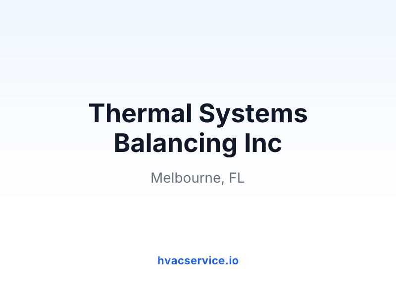 Thermal Systems Balancing Inc