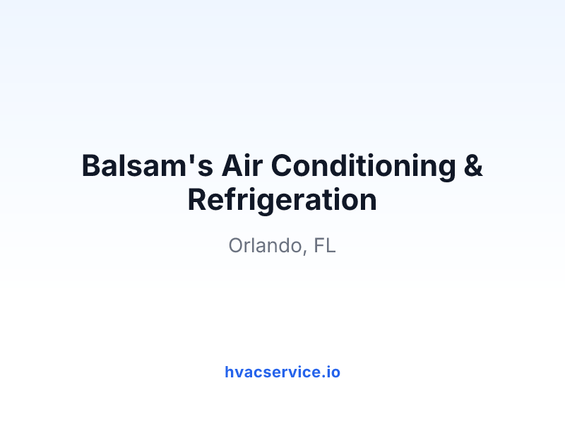 Balsam's Air Conditioning & Refrigeration