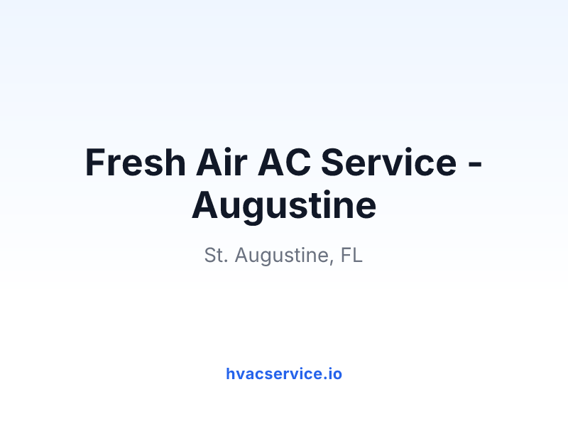 Fresh Air AC Service -Augustine