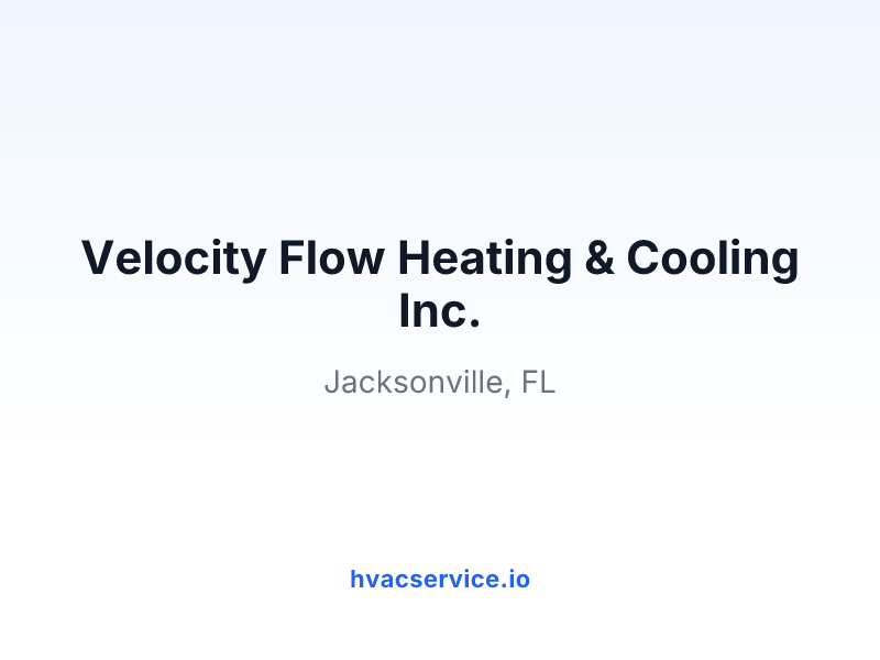 Velocity Flow Heating & Cooling Inc