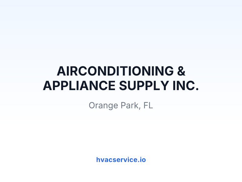 AIRCONDITIONING & APPLIANCE SUPPLY INC.