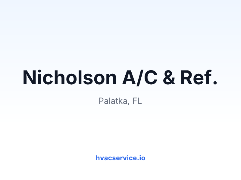 Nicholson A/C & Ref.