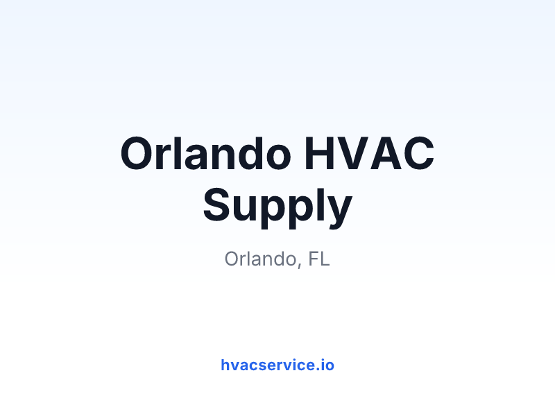 Orlando HVAC Supply