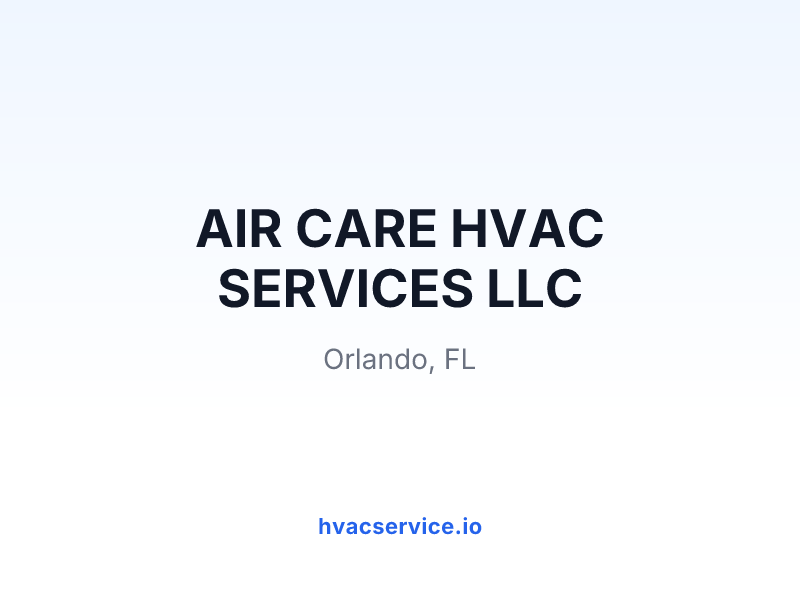AIR CARE HVAC SERVICES LLC
