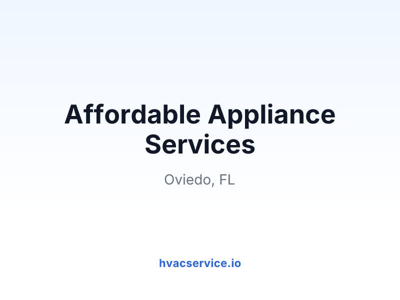 Affordable Appliance Services