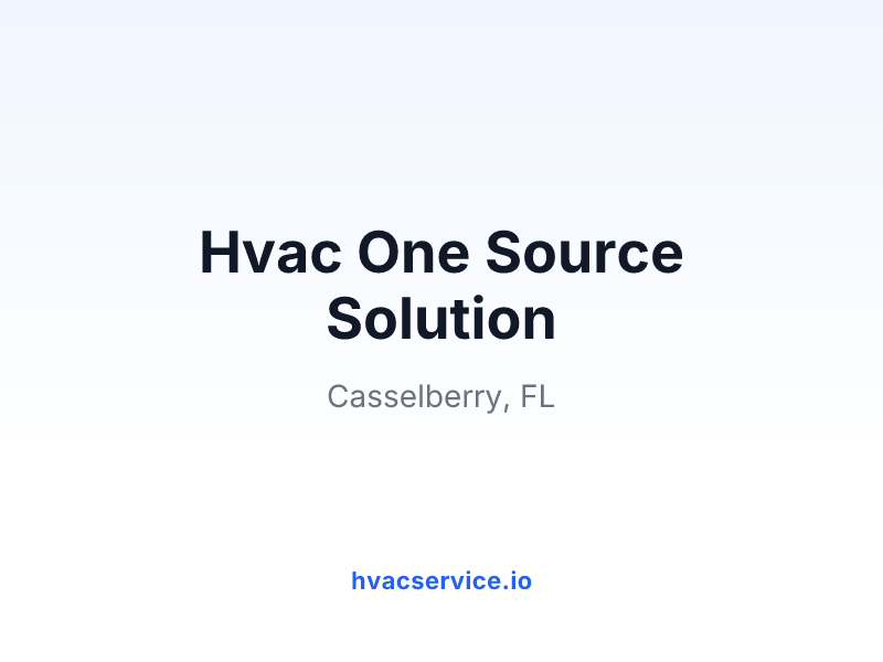 Hvac One Source Solution