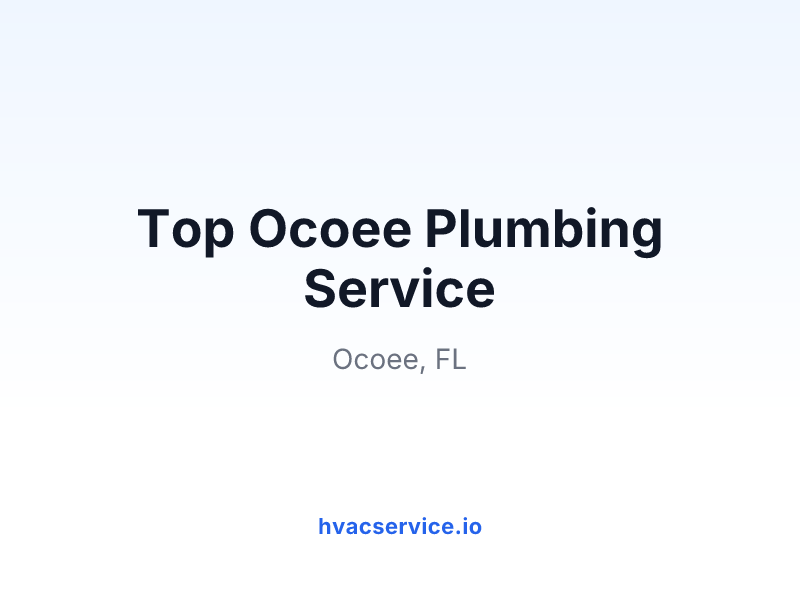 Top Ocoee Plumbing Service