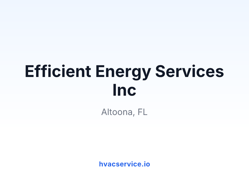 Efficient Energy Services Inc