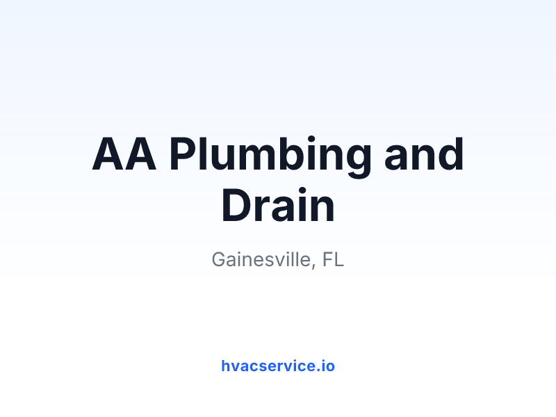 AA Plumbing and Drain