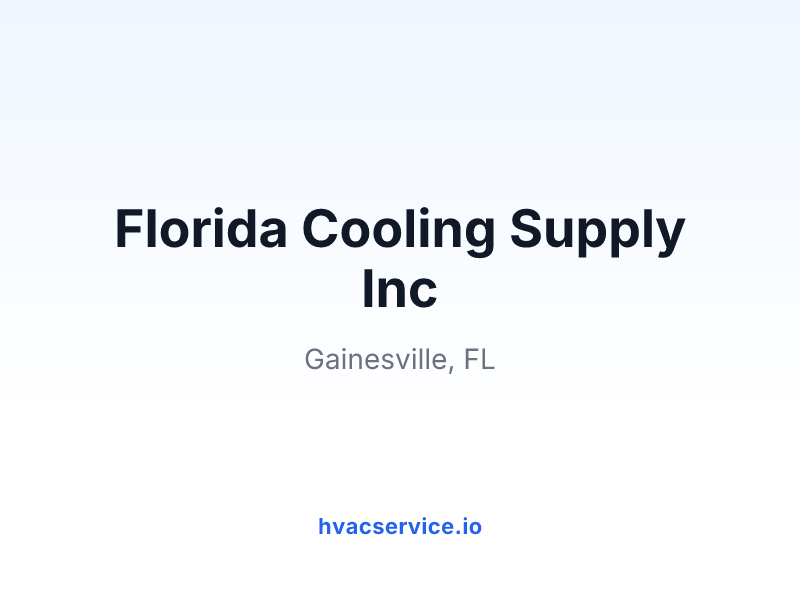 Florida Cooling Supply Inc