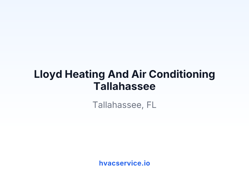 Lloyd Heating And Air Conditioning Tallahassee