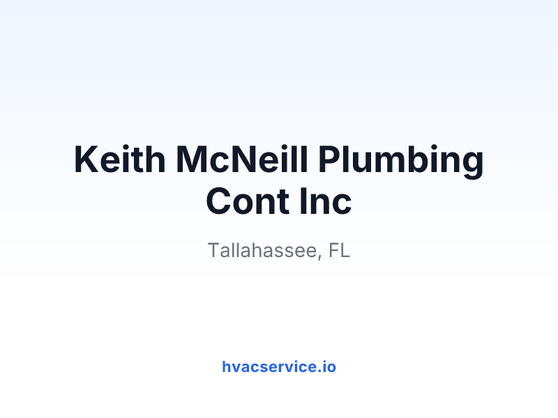 Keith McNeill Plumbing Cont Inc