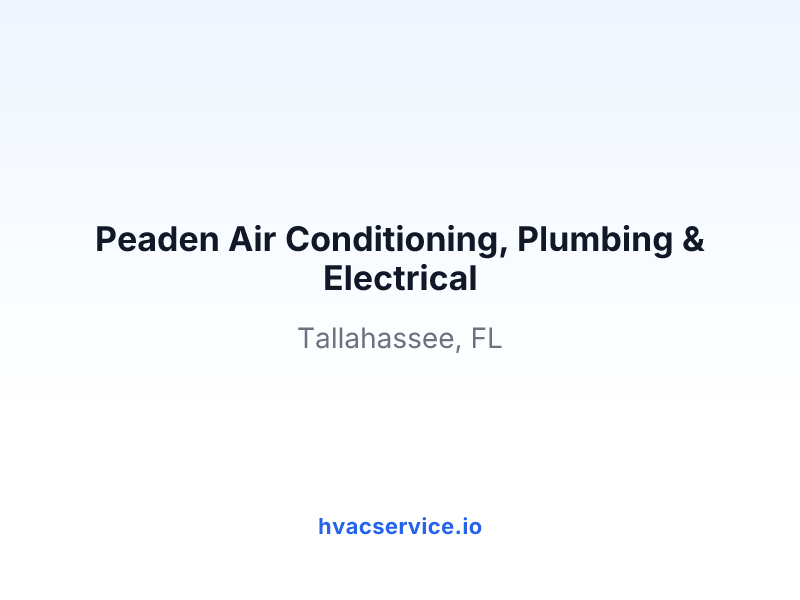 Peaden Air Conditioning, Plumbing & Electrical
