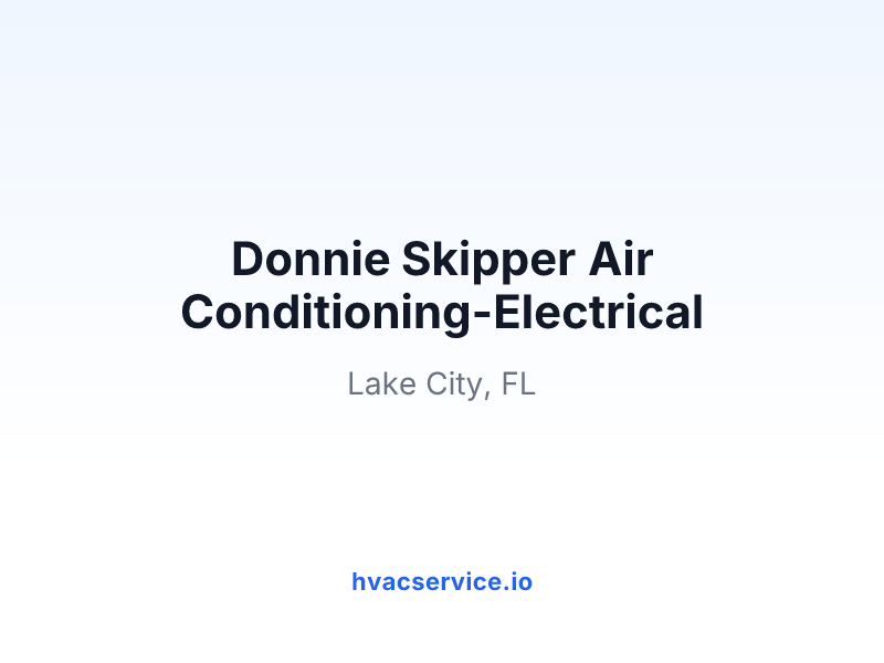 Donnie Skipper Air Conditioning-Electrical