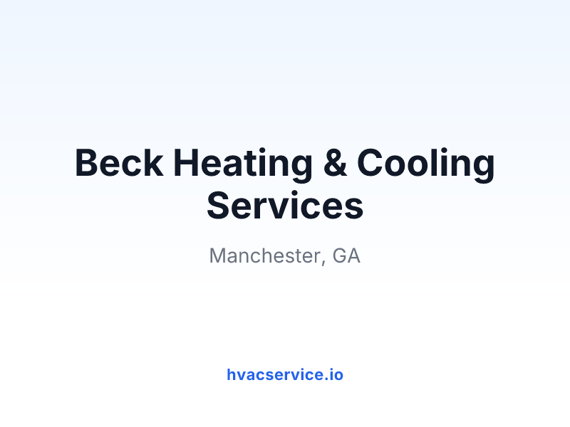 Beck Heating & Cooling Services
