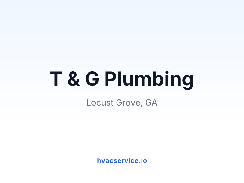 T & G Plumbing