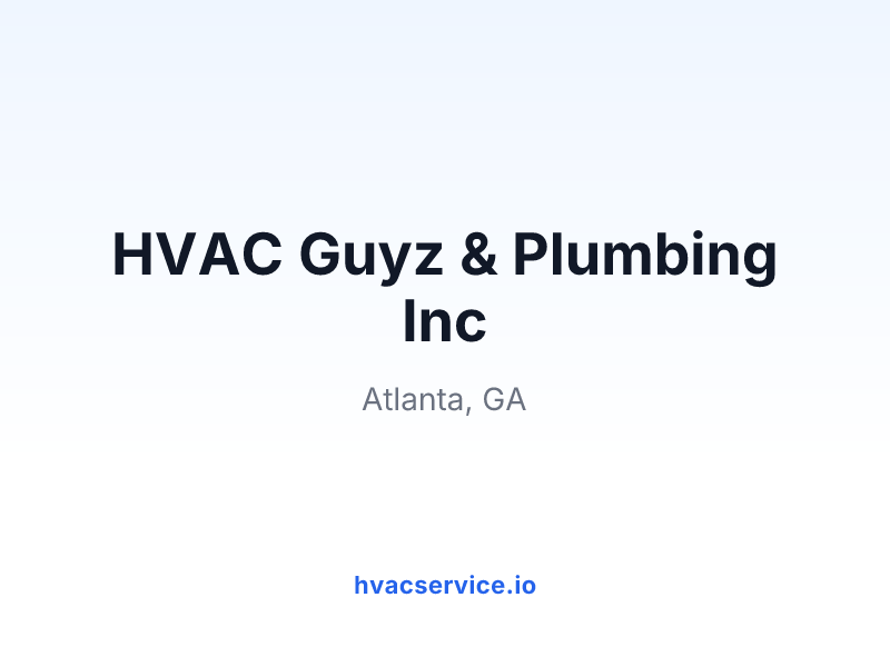 HVAC Guyz & Plumbing Inc