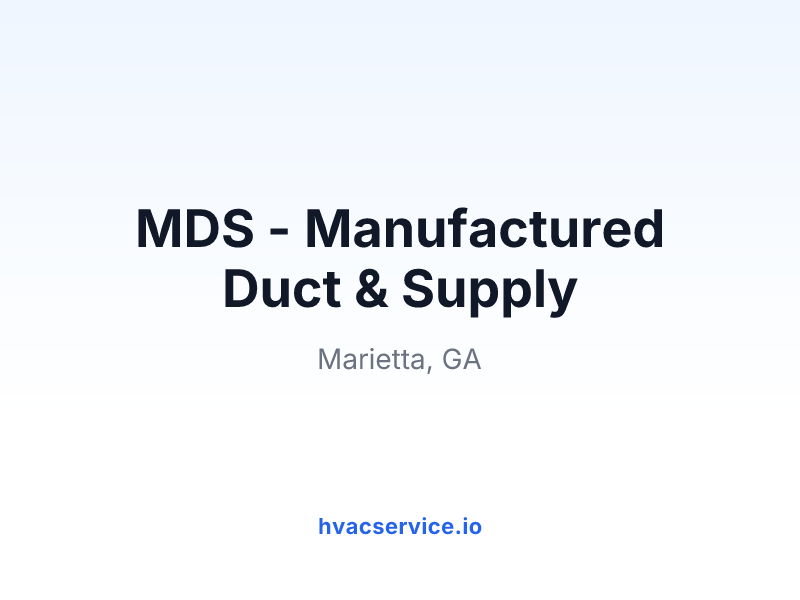 MDS - Manufactured Duct & Supply