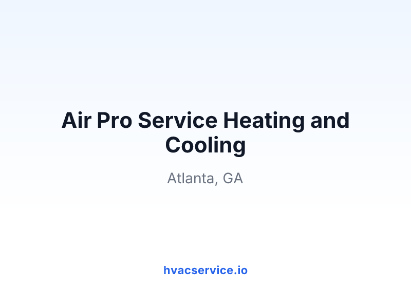 Air Pro Service Heating and Cooling