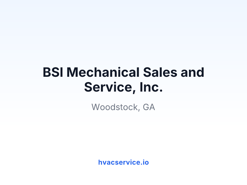 BSI Mechanical Sales and Service, Inc.