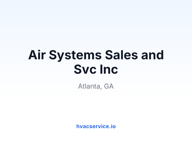 Air Systems Sales and Svc Inc