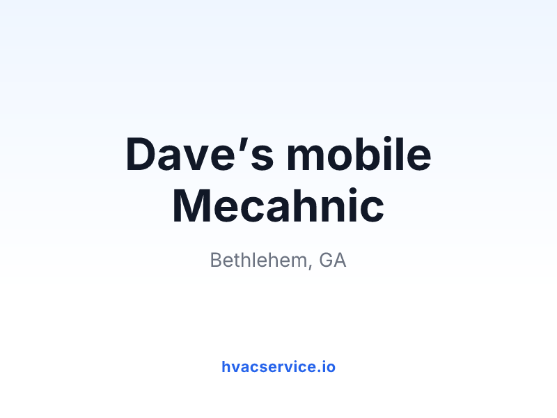 Dave’s mobile Mecahnic