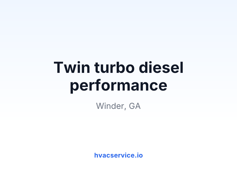 Twin turbo diesel performance