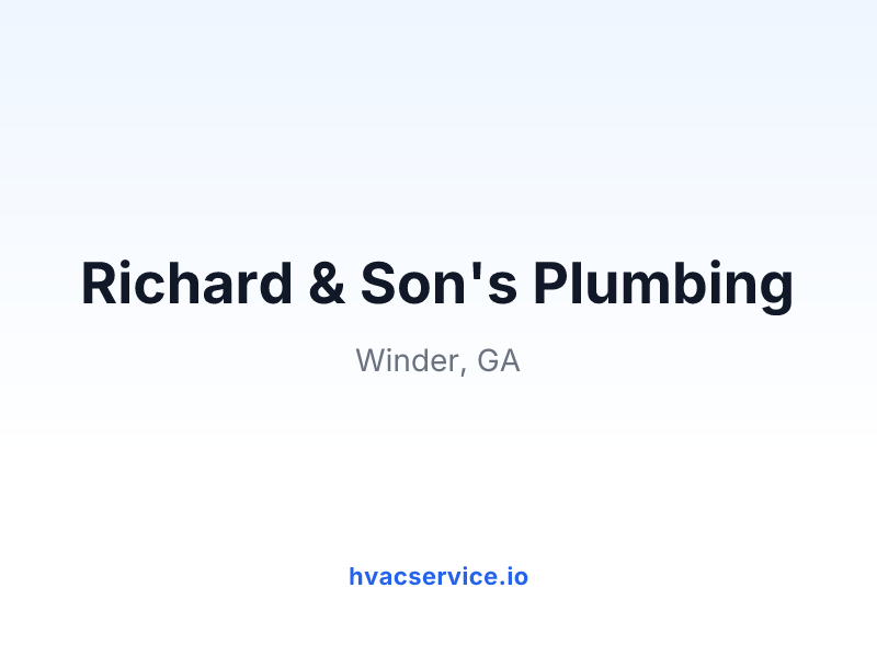 Richard & Son's Plumbing