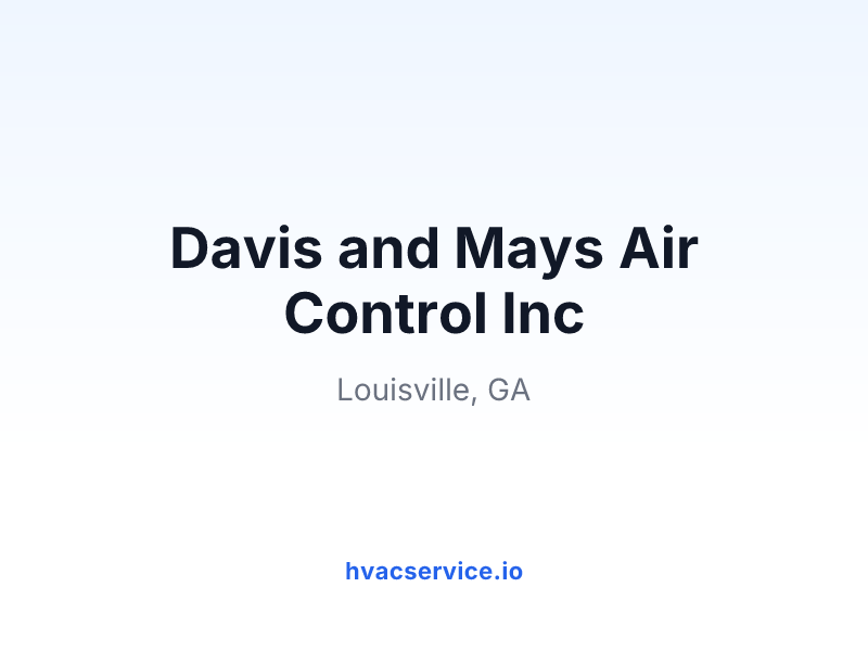 Davis and Mays Air Control Inc