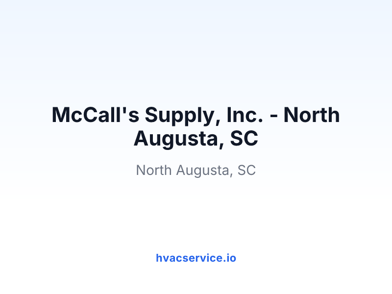 McCall's Supply, Inc. - North Augusta, SC