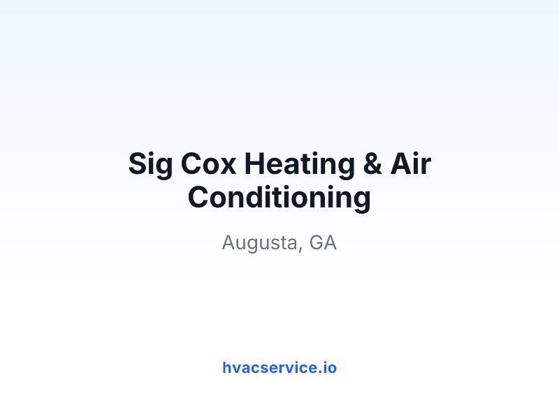Sig Cox Heating & Air Conditioning