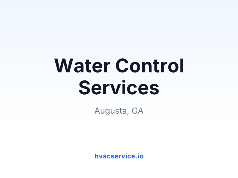 Water Control Services