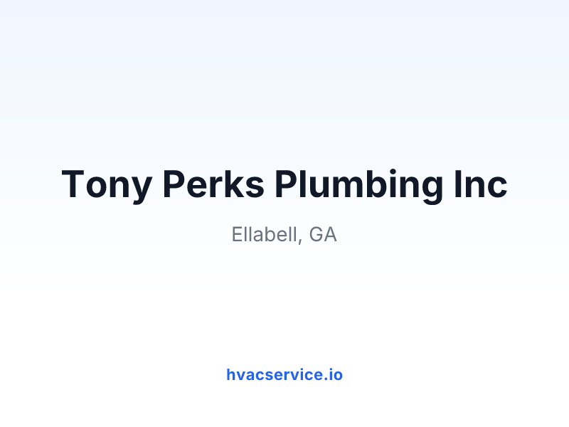 Tony Perks Plumbing Inc