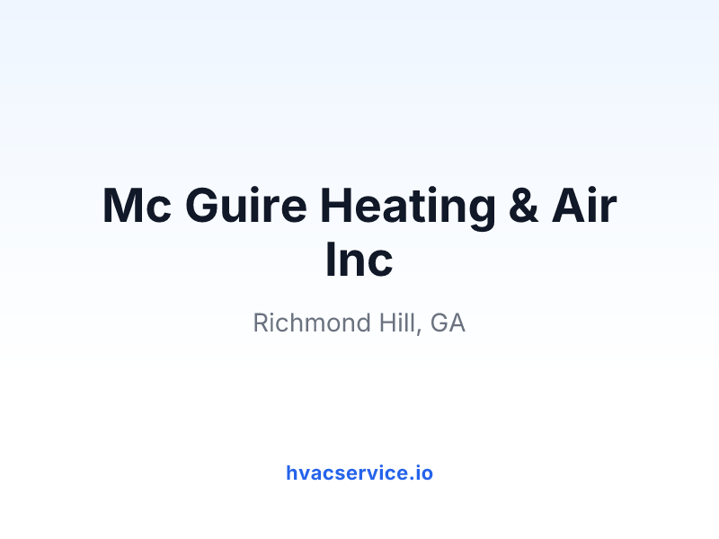 Mc Guire Heating & Air Inc