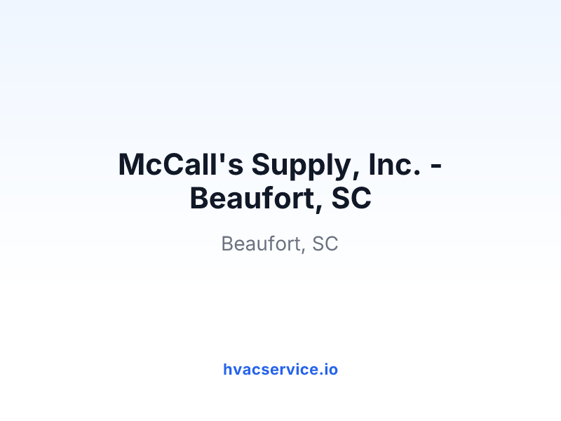 McCall's Supply, Inc. - Beaufort, SC