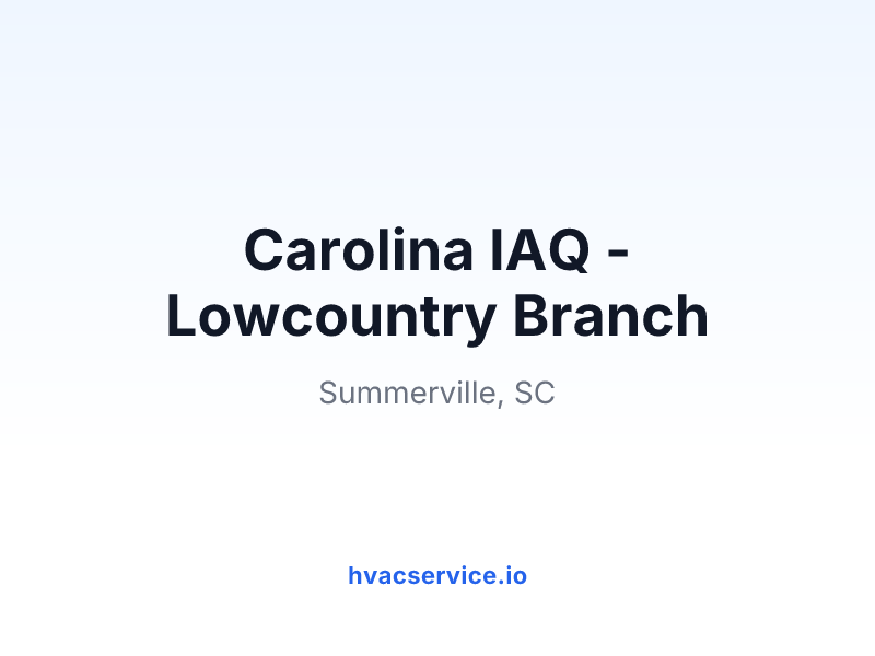Carolina IAQ - Lowcountry Branch