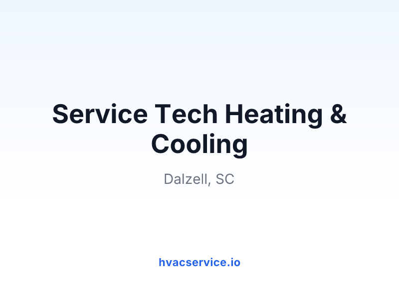 Service Tech Heating & Cooling