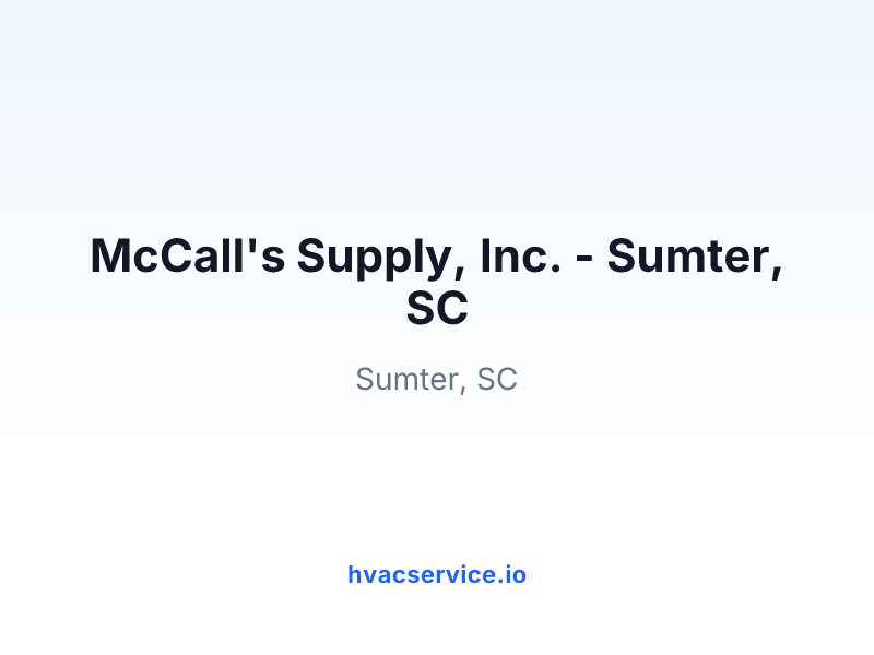 McCall's Supply, Inc. - Sumter, SC