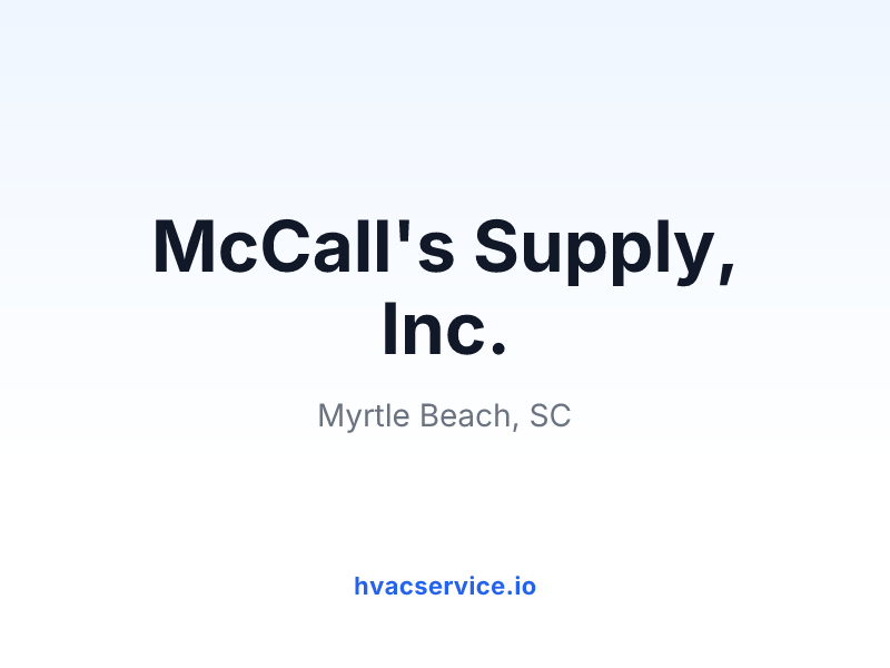 McCall's Supply, Inc.