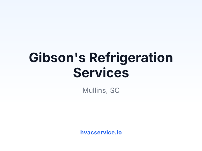 Gibson's Refrigeration Services