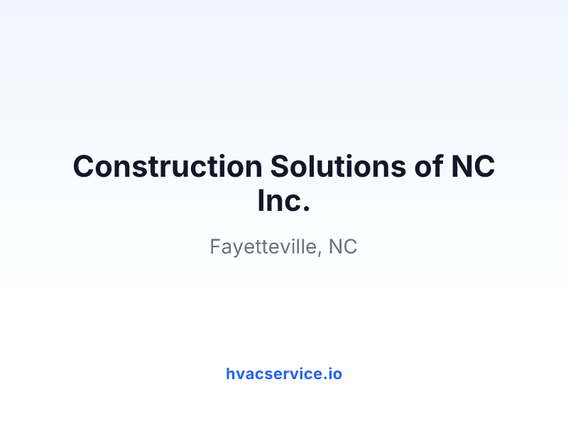 Construction Solutions of NC Inc.