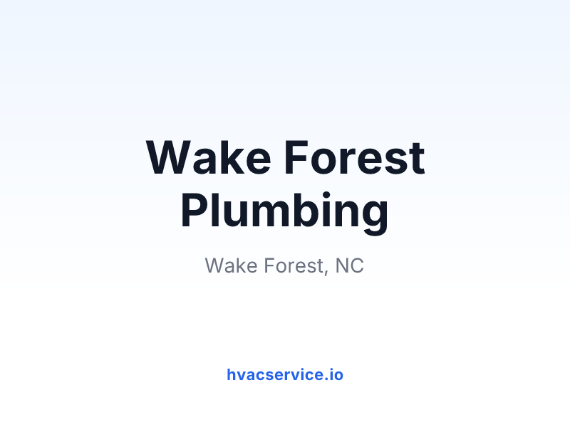 Wake Forest Plumbing
