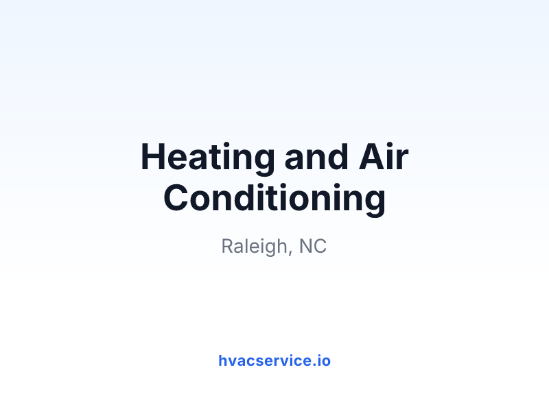 Heating and Air Conditioning